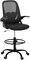 Drafting Chair Tall Office Chair with Flip-up Armrests Executive Ergonomic Computer Standing Desk Chair with Lumbar Support and Adjustable Footrest Ring (Black)